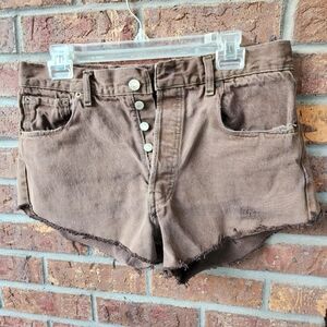 Levis 501 brown denim cutoffs